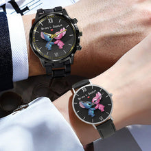 Load image into Gallery viewer, Personalized Ohana Couple Hand Watch Set Custom Names Gift for Anniversary