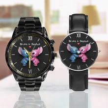 Load image into Gallery viewer, Personalized Ohana Couple Hand Watch Set Custom Names Gift for Anniversary
