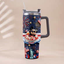 Load image into Gallery viewer, Personalized 40oz Tumbler with 3D Print Handle for Independence Day Gift