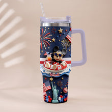 Load image into Gallery viewer, Personalized 40oz Tumbler with 3D Print Handle for Independence Day Gift
