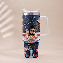 Load image into Gallery viewer, Personalized 40oz Tumbler with 3D Print Handle for Independence Day Gift