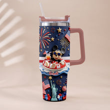 Load image into Gallery viewer, Personalized 40oz Tumbler with 3D Print Handle for Independence Day Gift