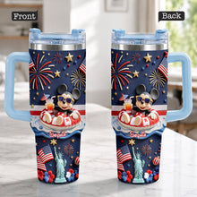 Load image into Gallery viewer, Personalized 40oz Tumbler with 3D Print Handle for Independence Day Gift