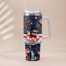 Load image into Gallery viewer, Personalized 40oz Tumbler with 3D Print Handle for Independence Day Gift