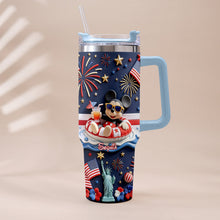 Load image into Gallery viewer, Personalized 40oz Tumbler with 3D Print Handle for Independence Day Gift