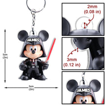 Load image into Gallery viewer, Personalized Mickey Mouse Darth Vader Keychain Custom Name Gift