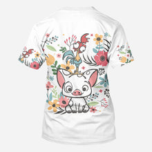 Load image into Gallery viewer, Personalized Floral Pig All Over Shirt Custom Name Gift