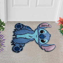 Load image into Gallery viewer, Personalized Blue Alien Tufted Rug Custom Family Gift for Kids