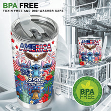 Load image into Gallery viewer, Personalized Cute Blue Alien Tumbler 250th Anniversary Gift with Box