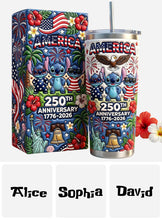 Load image into Gallery viewer, Personalized Cute Blue Alien Tumbler 250th Anniversary Gift with Box