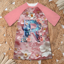 Load image into Gallery viewer, Personalized Ohana Sleep T-shirt Dress Custom Name Gift