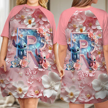 Load image into Gallery viewer, Personalized Ohana Sleep T-shirt Dress Custom Name Gift