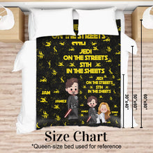 Load image into Gallery viewer, Personalized Jedi in The Streets Sith in The Sheets Blanket - Custom Name Gift for Couples