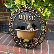 Load image into Gallery viewer, Personalized Round Wood Sign Custom Mouse Bath Soap Decor