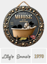 Load image into Gallery viewer, Personalized Round Wood Sign Custom Mouse Bath Soap Decor