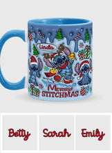 Load image into Gallery viewer, Personalized Merry Stitchmas Ohana Accent Mug Gift for Mom
