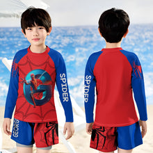 Load image into Gallery viewer, Personalized Spider Kid Rashguard Set with Swim Trunks