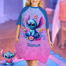 Load image into Gallery viewer, Personalized Ohana Sleep T-shirt Dress Custom Name Gift for Her