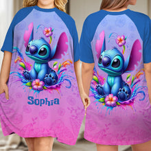 Load image into Gallery viewer, Personalized Ohana Sleep T-shirt Dress Custom Name Gift for Her