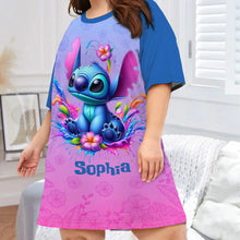 Load image into Gallery viewer, Personalized Ohana Sleep T-shirt Dress Custom Name Gift for Her