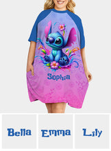 Load image into Gallery viewer, Personalized Ohana Sleep T-shirt Dress Custom Name Gift for Her