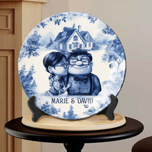 Load image into Gallery viewer, Personalized Ceramic Round Plate Custom Name Gift for Couples
