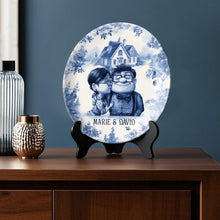 Load image into Gallery viewer, Personalized Ceramic Round Plate Custom Name Gift for Couples