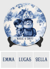 Load image into Gallery viewer, Personalized Ceramic Round Plate Custom Name Gift for Couples