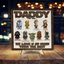 Load image into Gallery viewer, Personalized 2 Layered Wood Sign Gift for Dad | Star Wars Theme
