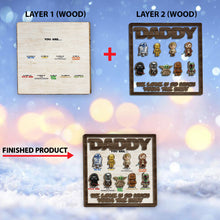 Load image into Gallery viewer, Personalized 2 Layered Wood Sign Gift for Dad | Star Wars Theme