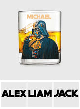 Load image into Gallery viewer, Personalized Darth Vader Whiskey Glass Custom Name Gift for Him