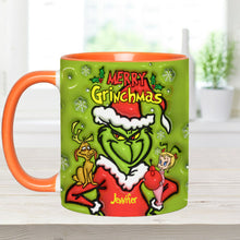 Load image into Gallery viewer, Personalized Merry Grinchmas Accent Mug Custom Name Gift for Christmas