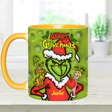 Load image into Gallery viewer, Personalized Merry Grinchmas Accent Mug Custom Name Gift for Christmas