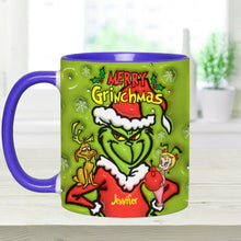 Load image into Gallery viewer, Personalized Merry Grinchmas Accent Mug Custom Name Gift for Christmas