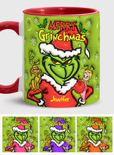 Load image into Gallery viewer, Personalized Merry Grinchmas Accent Mug Custom Name Gift for Christmas
