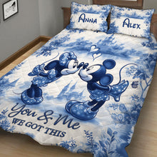 Load image into Gallery viewer, Personalized Mouse Quilt Set with Custom Names for Couples