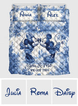 Load image into Gallery viewer, Personalized Mouse Quilt Set with Custom Names for Couples