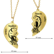 Load image into Gallery viewer, Personalized Matching Pendant Necklace for Couples - Heart Charm Gift