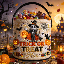 Load image into Gallery viewer, Personalized Halloween Spooky Basket for Kids Trick or Treat Gift