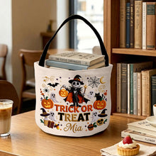 Load image into Gallery viewer, Personalized Halloween Spooky Basket for Kids Trick or Treat Gift