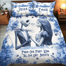 Load image into Gallery viewer, Personalized Nightmare Before Christmas Quilt Set Custom Names Unique Couple Gift