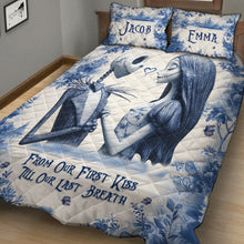 Load image into Gallery viewer, Personalized Nightmare Before Christmas Quilt Set Custom Names Unique Couple Gift
