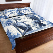 Load image into Gallery viewer, Personalized Nightmare Before Christmas Quilt Set Custom Names Unique Couple Gift