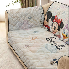 Load image into Gallery viewer, Personalized Disney Quilted Sofa Cover Custom Name Gift for Her
