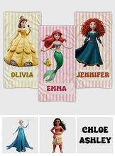 Load image into Gallery viewer, Personalized Quick-dry Beach Towel with Magical Princess Design for Girls