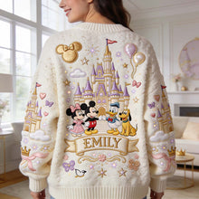 Load image into Gallery viewer, Personalized Knitted Cardigan with Magical Friends for Her