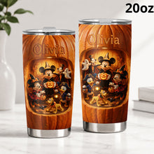Load image into Gallery viewer, Personalized Pumpkin Tumbler with Magical Friends - Halloween Gift for Her