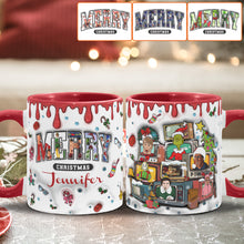 Load image into Gallery viewer, Personalized Christmas Accent Mug Custom Name Holiday Gift