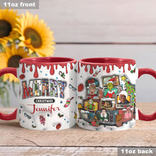 Load image into Gallery viewer, Personalized Christmas Accent Mug Custom Name Holiday Gift