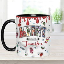 Load image into Gallery viewer, Personalized Christmas Accent Mug Custom Name Holiday Gift